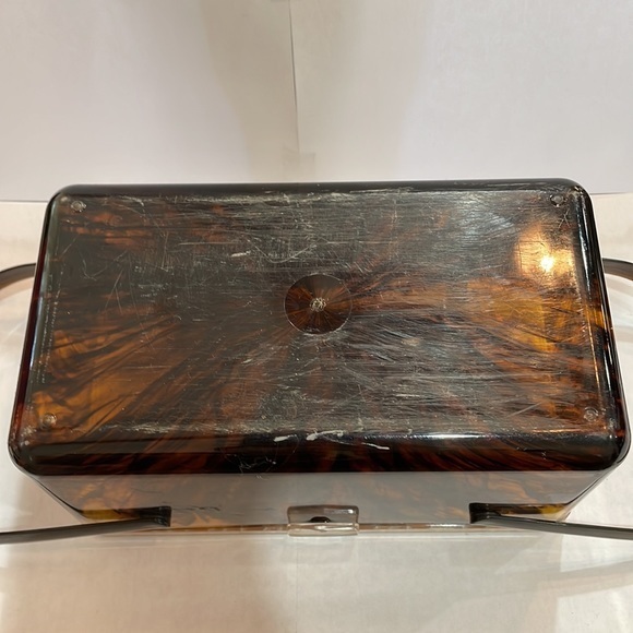 TORTOISE LUCITE TOP Brown Box Purse‎ - Picture 8 of 8